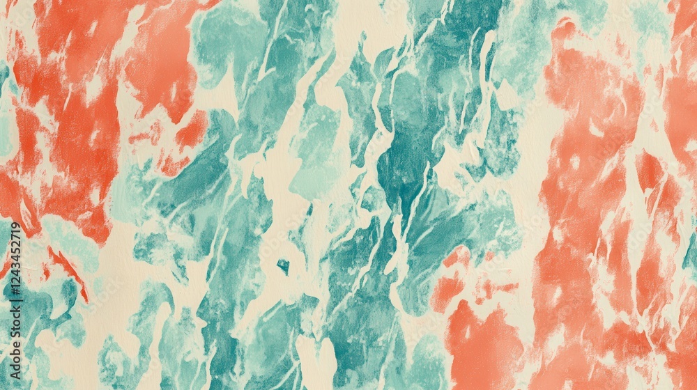 Poster exploring the beauty of abstract pencil strokes and uneven splotches in vibrant colors