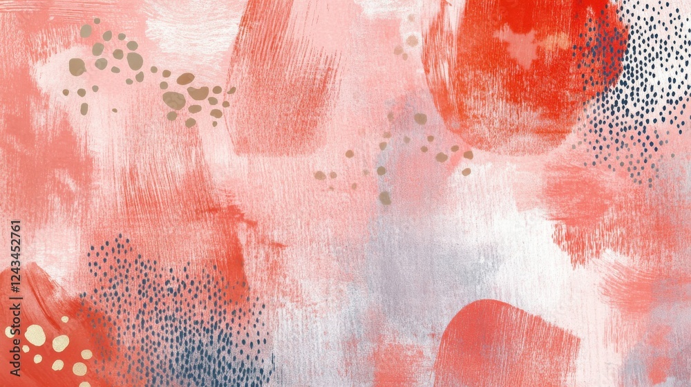 Poster abstract pencil strokes in muted coral create a soft textured look that enhances any artistic decor