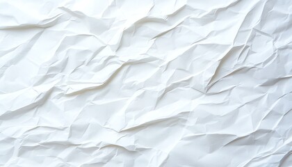 Obraz premium A close-up image of crumpled white paper, showcasing textured folds and creases. This versatile background can be used in various design projects or as a creative paper texture.