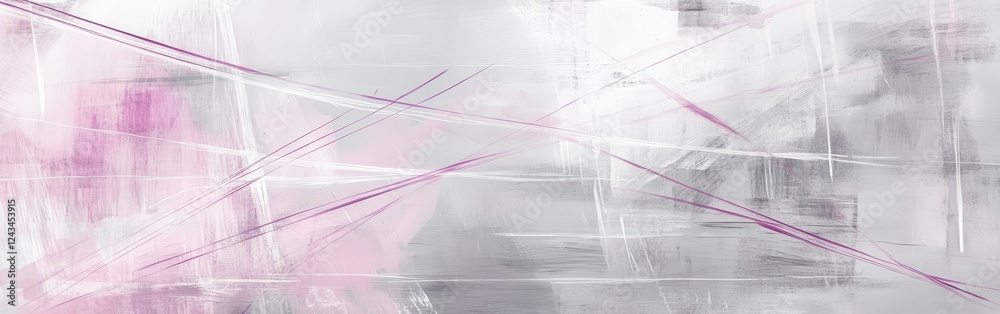 Poster Abstract composition featuring muted gray and pink pencil strokes creating a dynamic visual experience in soft textures
