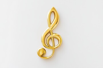 Fototapeta premium Music treble clef on white background