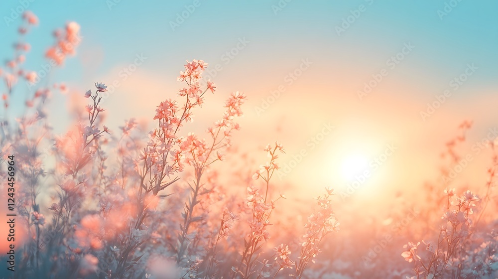 Poster serene and calming open gradient background with soft bright hues creating a dreamy ethereal and tra
