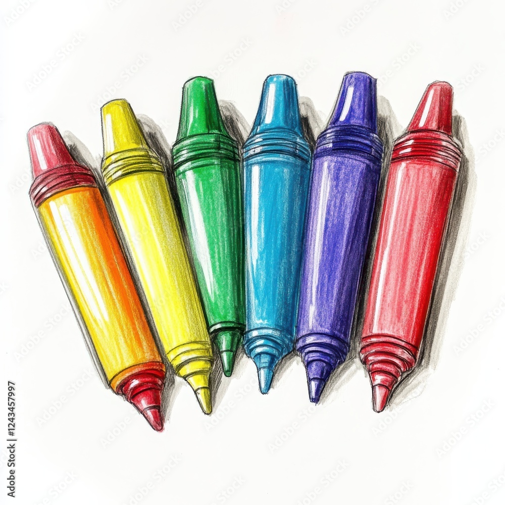 Aufkleber Colorful collection of highlighters arranged in a vibrant display for creative projects and note-taking needs