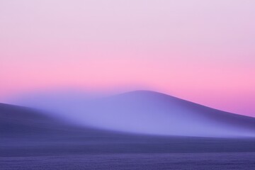 Obraz premium Ethereal Mist Over Rolling Hills at Dawn with Pink Sky Horizon