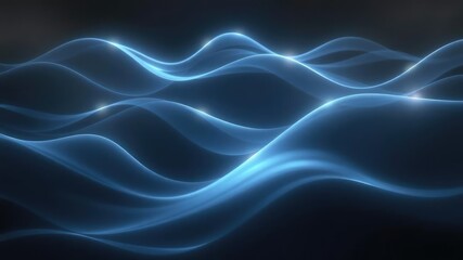 Obraz premium Undulating waves of light pulse with an inner radiance as they interact with the surrounding darkness, radiance, fluid movement, pulsing