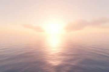 Fototapeta premium Soft Sunrise Over Calm Ocean Water with Gentle Reflections