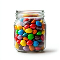 Colorful candies in a clear glass jar ready to brighten up any occasion with sweetness and joy