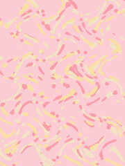 Pink yellow doodle abstract background. Illustration for banner, poster, card