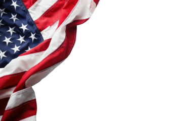 Waving american flag symbolizes freedom usa isolated on transparent background