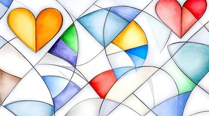 Fototapeta premium Colorful hearts design