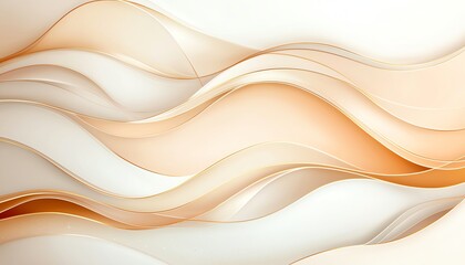 Obraz premium A smooth wave pattern in soft beige and white tones, creating a sense of calm and elegance. Ideal for backgrounds, wallpapers, or design projects focused on minimalism.