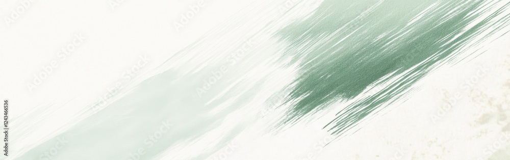 Aufkleber Soft green brush strokes on a light background create a calming and serene artistic composition for modern decor