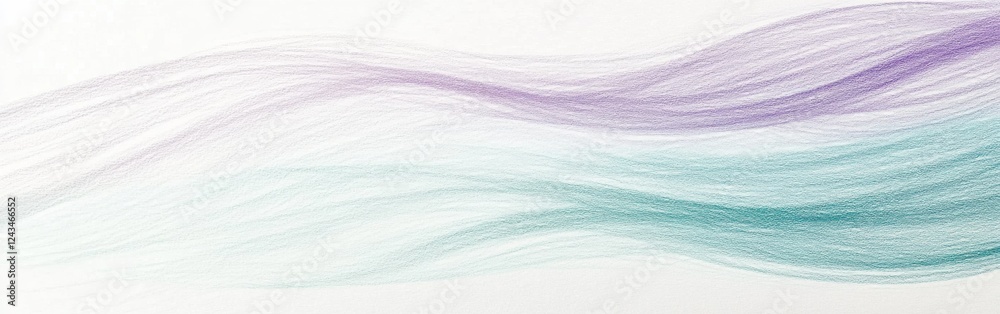 Poster Delicate pencil drawing of flowing waves in soft colors on a light background capturing tranquility and fluidity in art