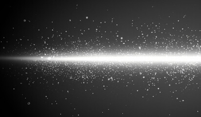 Monochrome modern  futuristic dark graphite grey background texture with horizontal laser ray and  particles