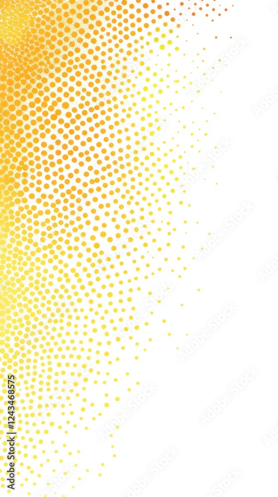 Poster radiant yellow halftone dots transition smoothly on a white background creating a vibrant visual eff