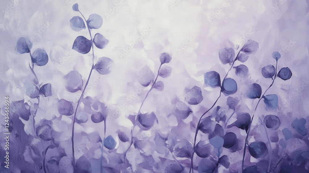 Poster lavender foliage creates a serene atmosphere with soft hues and delicate textures for a calming effe