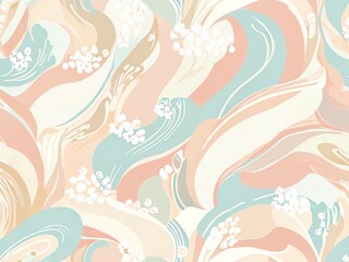 Pastel Swirls and Blossoms: An Abstract Floral Design