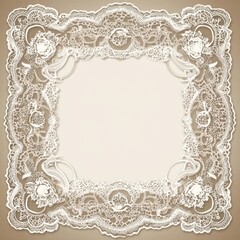 Vintage lace border framing designed for elegant paper crafts, invitations, or decorative presentations