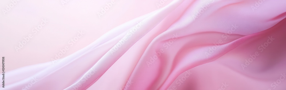 Aufkleber soft flowing fabric in a delicate pastel pink gradient creates a serene and calming atmosphere, perf