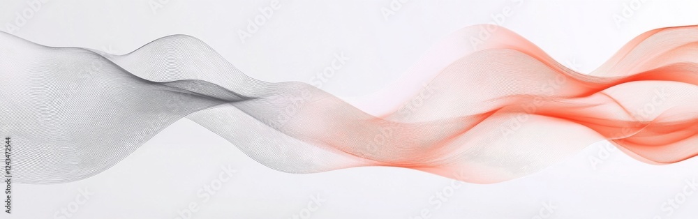 Poster Elegant backdrop of soft waves created through detailed pencil strokes in a minimalistic design for artistic expressions