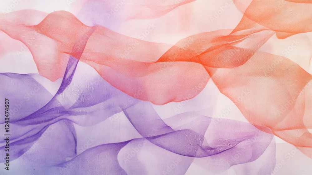 Poster Vibrant abstract backdrop featuring fluid pencil strokes in soft colors and dynamic flow of shapes capturing a tranquil atmosphere
