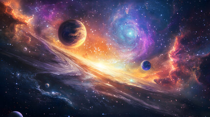 Obraz premium A cosmic scene featuring space