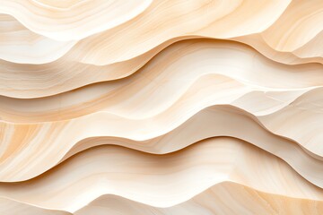 Obraz premium Abstract layered waves in soft creamy colors create a soothing and elegant backdrop for various design applications and projects.