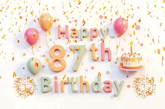 Decorazione per torta per 87° compleanno, decorazioni per 87° compleanno per uomo/donna, Cheers to 87 Years, Hello 87, 87th Happy Birthday Party Supplies Gold Glitter
