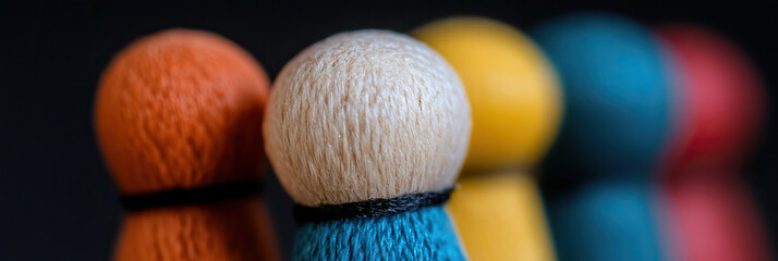 Five Colored Textured Objects with Dark Bands