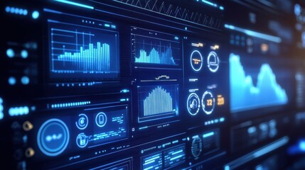 Polished depiction of a webinar interface showcasing various analytics and visual data elements during an online presentation