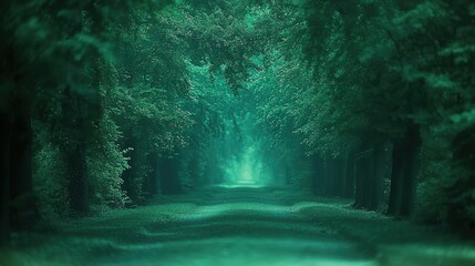 Blurred abstract green background of a public park, enhanced by sunlight and a vintage color tone, capturing the essence of spring and summer for design concepts focused on nature and serenity.