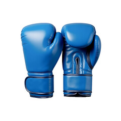 High-quality blue boxing gloves designed for training and competition on a white background with an isolated setting for clear display