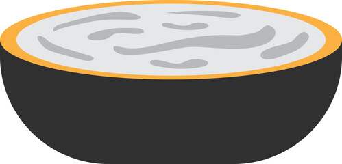 Illustration of White Cream In Bowl, White Sauce