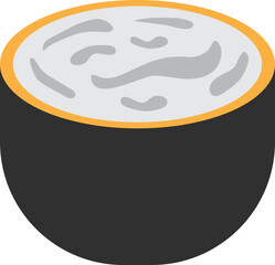 Illustration of White Cream In Bowl, White Sauce