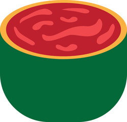 Illustration of Red Cream In Bowl, Red Sauce