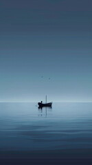Fototapeta premium Fishing boat on the sea in the morning. 3d render