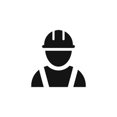 Construction worker vector icon symbol and logo template