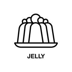 Jelly icon from food collection. Thin linear jelly, food, sweet outline icon isolated on white background. Line vector jelly sign, symbol for web and mobile