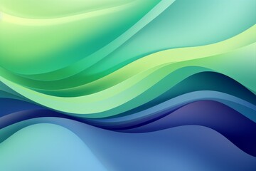 Obraz premium Flowing waves of color create a serene atmosphere in this abstract landscape. Generative AI