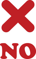 Fototapeta premium Sharp red checkmark icon on isolated transparent background black vector symbol for wrong choices. Modern flat and line design symbol cross sign. No letter negative mark, bad icon web app.