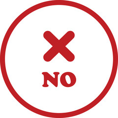 Sharp red checkmark icon on isolated transparent background black vector symbol for wrong choices. Modern flat and line design symbol cross sign. No letter negative mark, bad icon web app.
