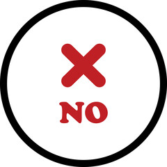 Sharp red checkmark icon on isolated transparent background black vector symbol for wrong choices. Modern flat and line design symbol cross sign. No letter negative mark, bad icon web app.
