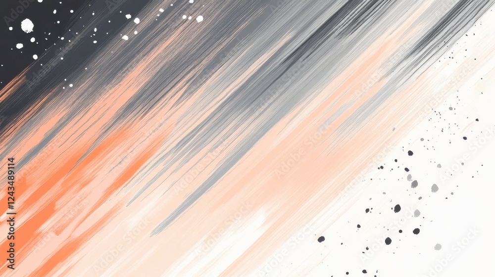 Poster Soft pencil strokes create a gradient from warm to cool tones in an artistic abstract composition