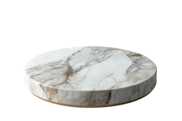 Elegant marble round surface display modern studio setting isolated on transparent background