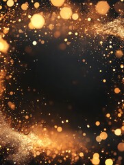Obraz premium Golden Glitter Sparkle Background With Dark Center