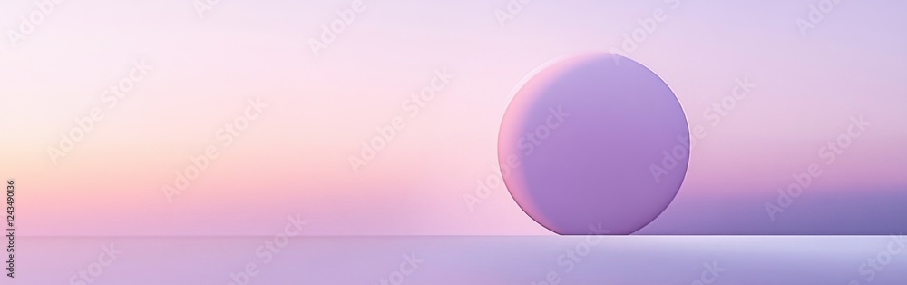 Aufkleber lavender to pink gradient sunrise with a large sphere on the horizon creating a serene atmosphere