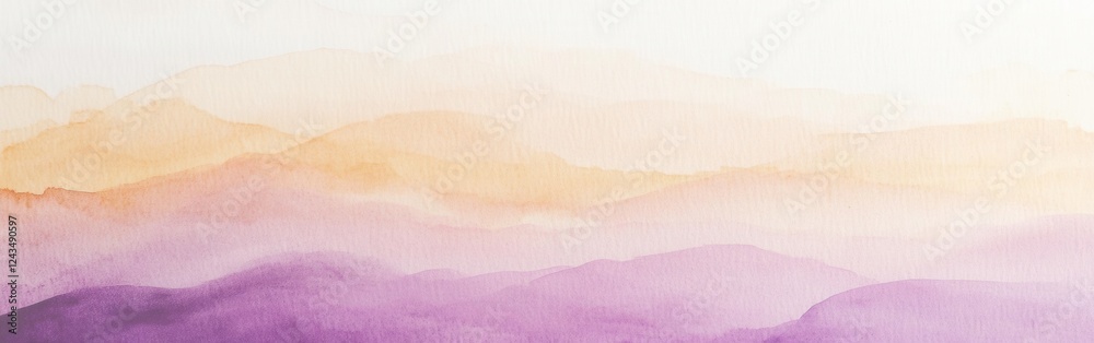 Poster Minimalist pencil strokes create a soft gradient blending lavender and peach hues in an abstract landscape