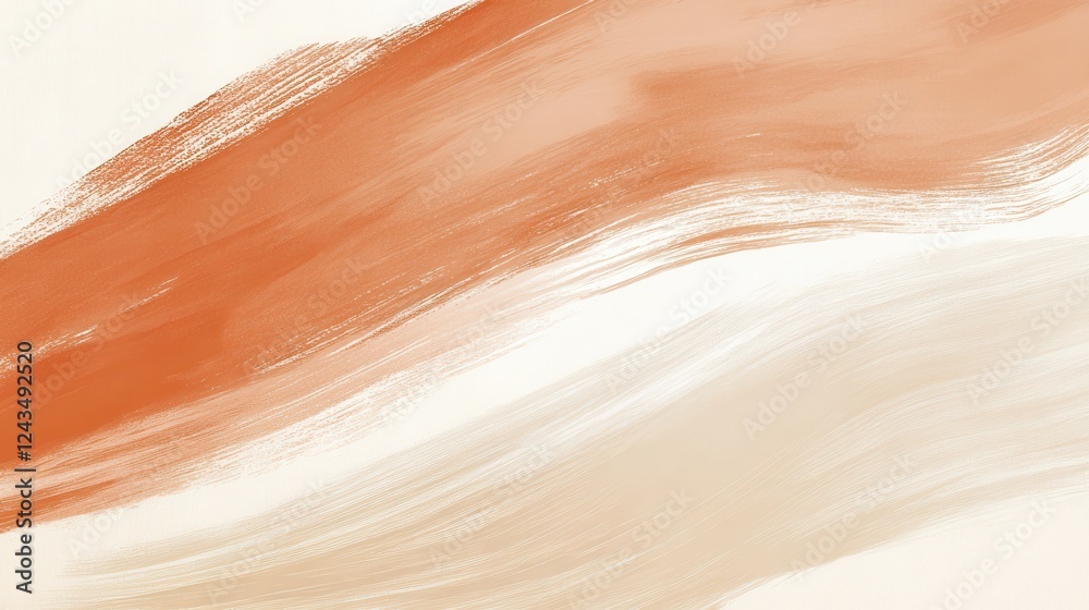 Poster elegant pencil strokes create a unique gradient in shades of peach, beige, and white showcasing arti