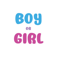 Boy or girl? Gender reveal party card, banner vector element design
