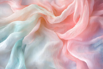 Obraz premium Cotton candy in soft pastel tones creating a dreamy and whimsical texture